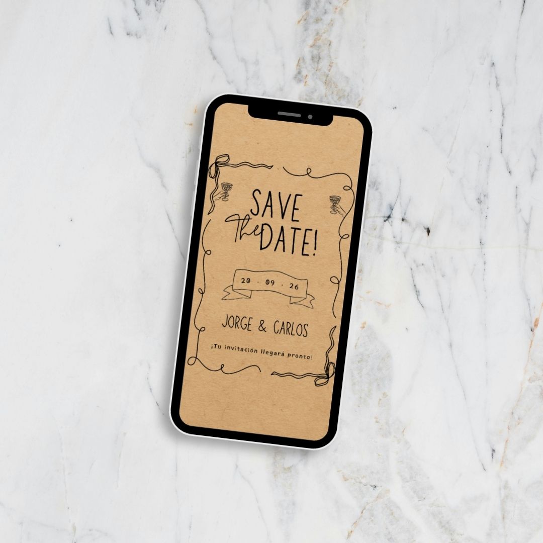 Save the Date digital Kraft Simple